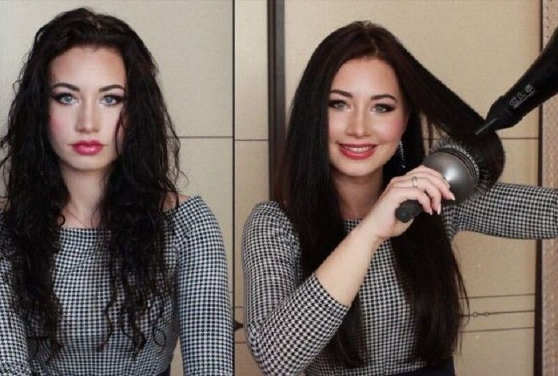 випрямити волосся феном