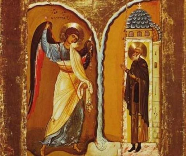 Молитва архангелу Михаїлу написана на паперті чудова монастиря