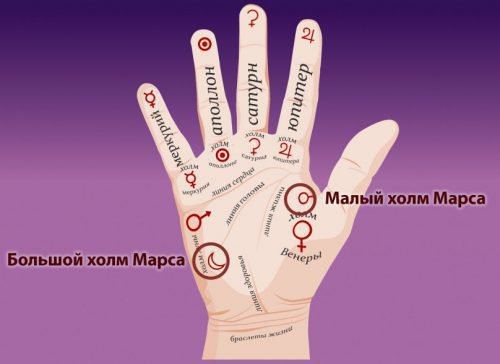 Пагорб Марса на долоні: значення, опис, хіромантія