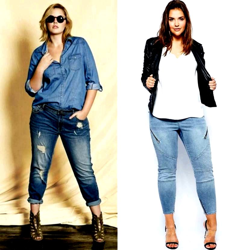 Какие джинсы подойдут яблоку. Прямые джинсы на полных девушках. Укороченные джинсы для полных. Фасон джинс для полных. Джинсы на полную фигуру женские.