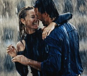 хлопець і дівчина дощ